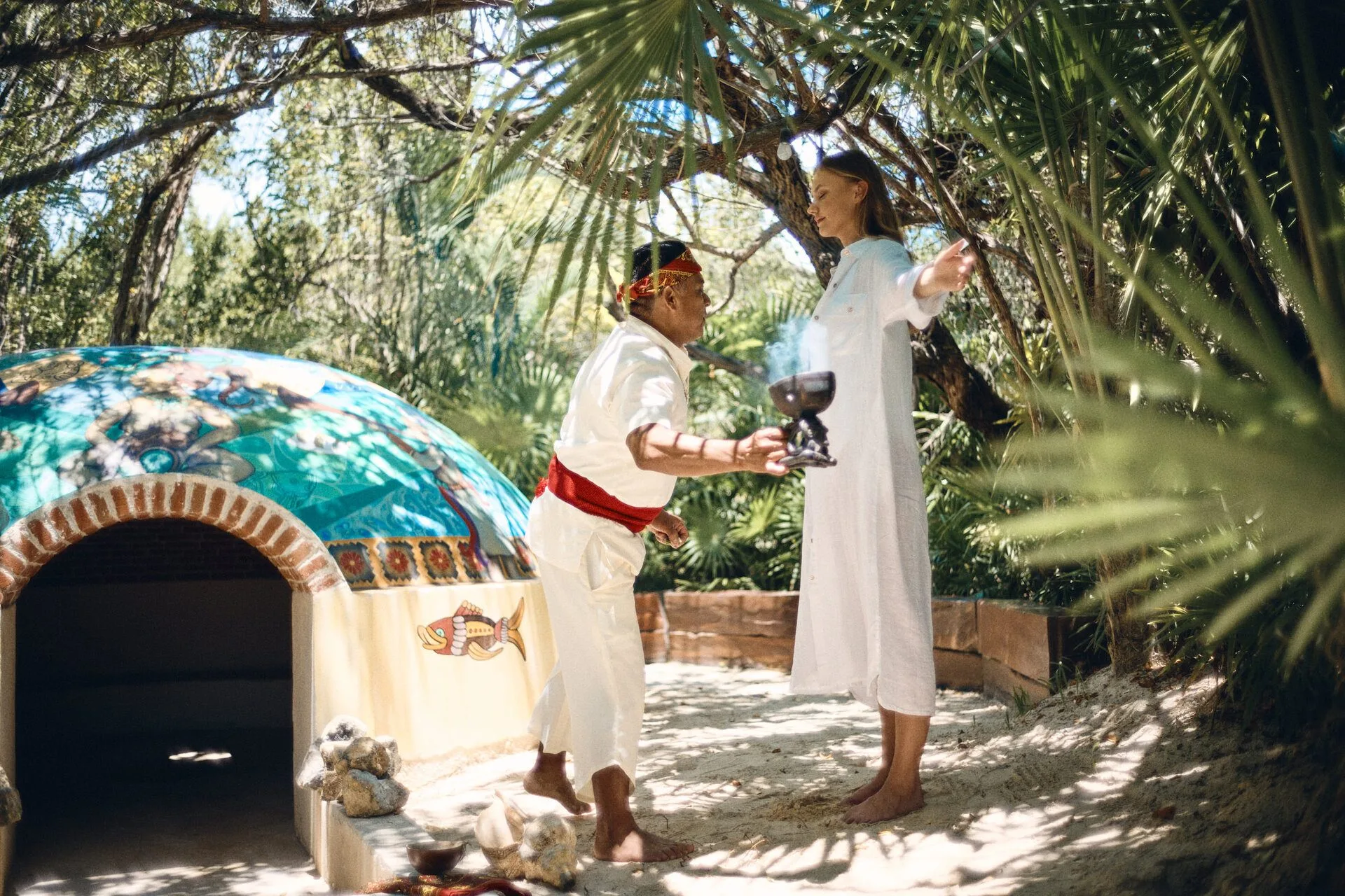 Temazcal ceremony in the jungle