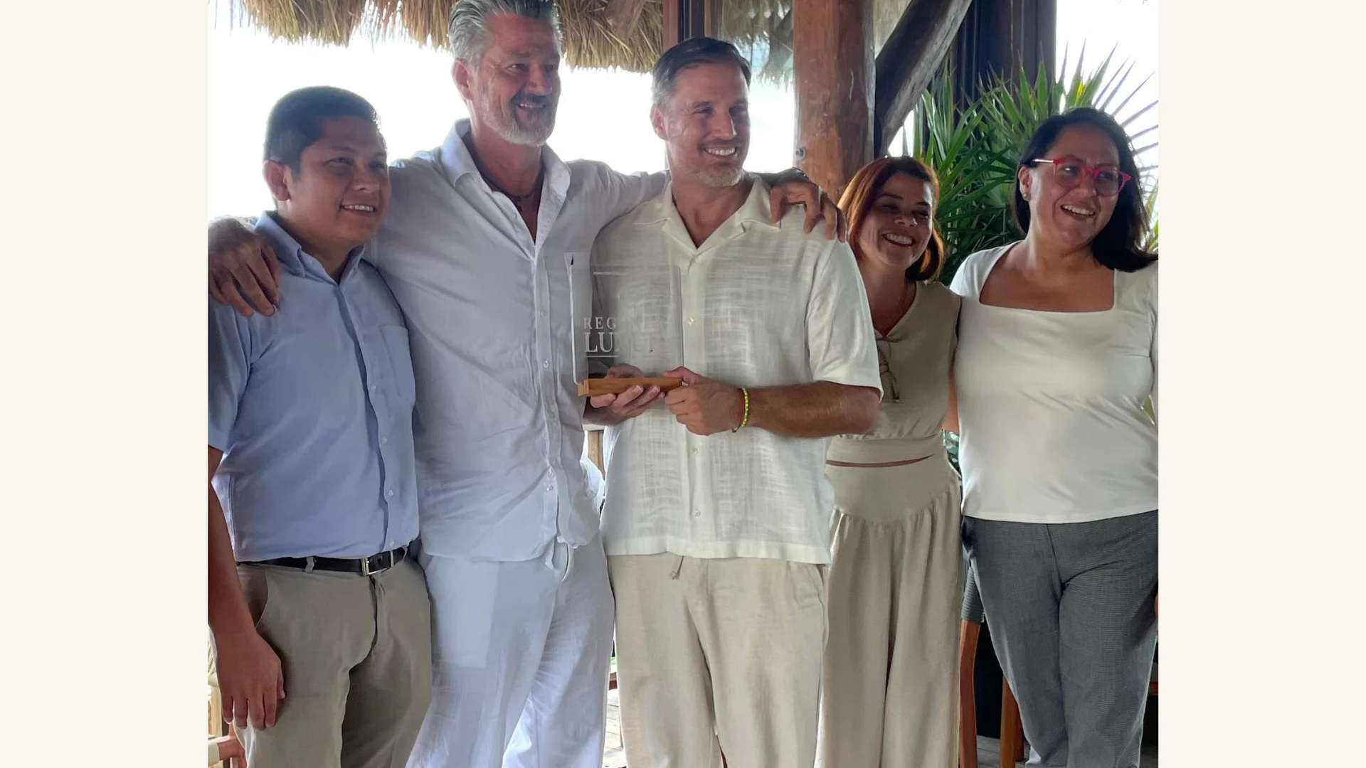 Regenera Luxury award ceremony — recipients with the RL trophy