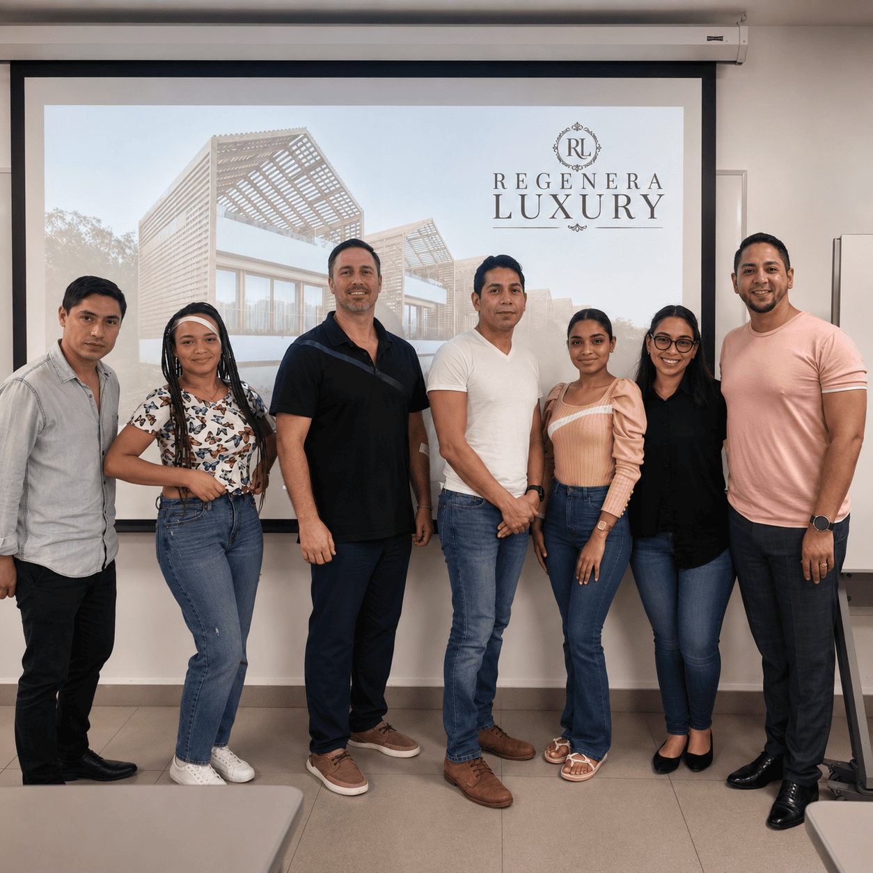 Héctor de Castro with master's students at Universidad Anáhuac Cancún, 2024